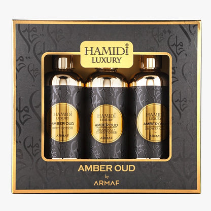 Luxury Amber Oud Gift Set - Shower Gel, Body Lotion & Shampoo/Conditioner