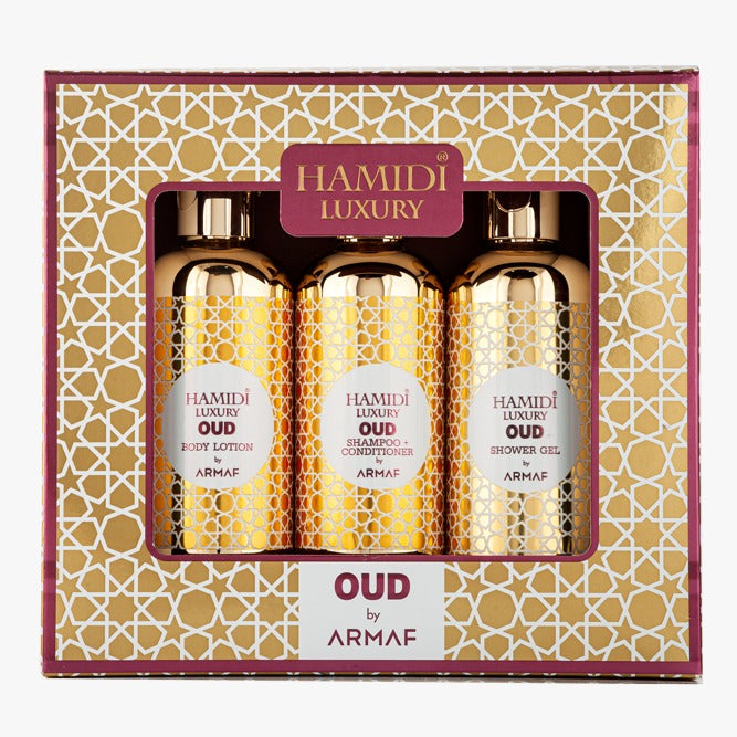 Luxury Oud Gift Set - Shower Gel, Body Lotion & Shampoo/Conditioner