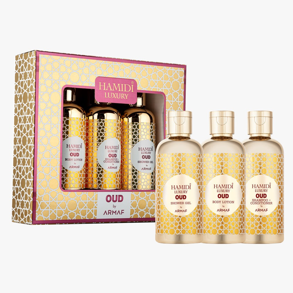 Luxury Oud Gift Set - Shower Gel, Body Lotion & Shampoo/Conditioner